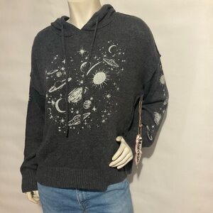 NWT Maronie Galaxy Outer Space Wool Blend Hoodie Small
